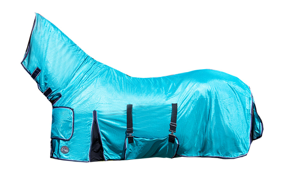 Fly rug with neck part Lissabon Style 5210 aqua / EU115/UK5'3/US63"