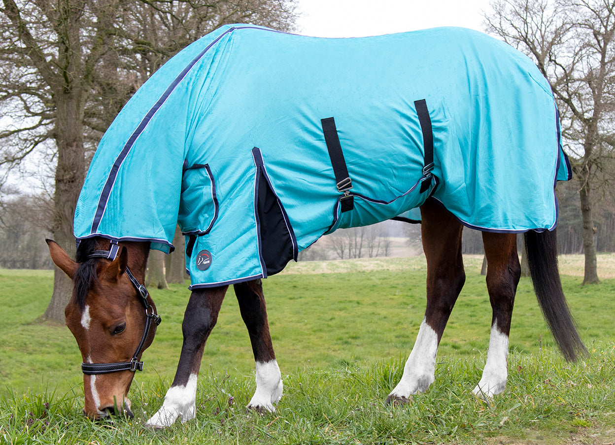 Fly rug with neck part Lissabon Style 5210 aqua / EU115/UK5'3/US63"