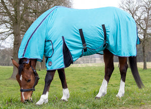 Fly rug with neck part Lissabon Style 5210 aqua / EU115/UK5'3/US63"