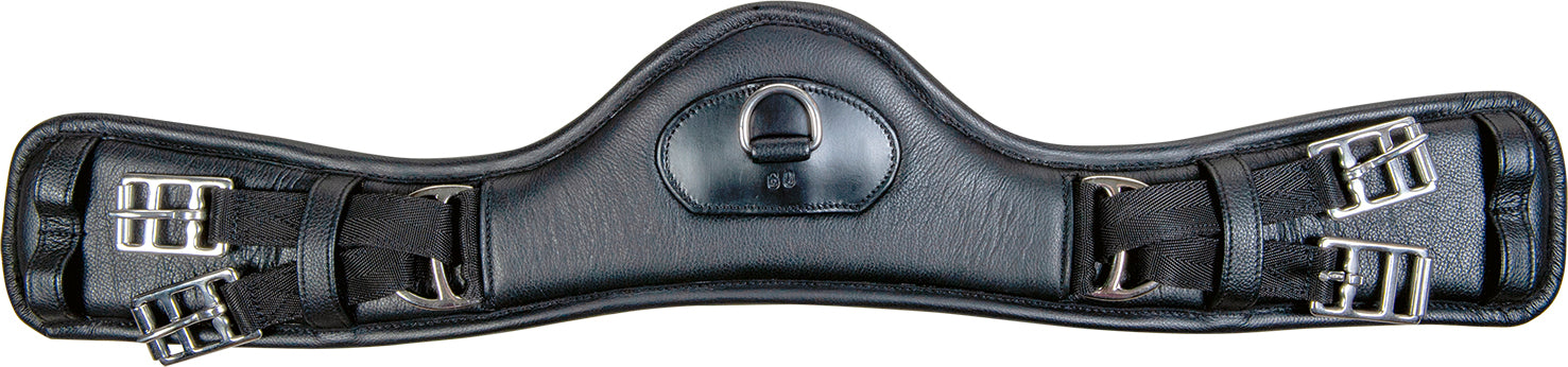 Leather girth Dressage Anatomic without elastic 9100 black / 80