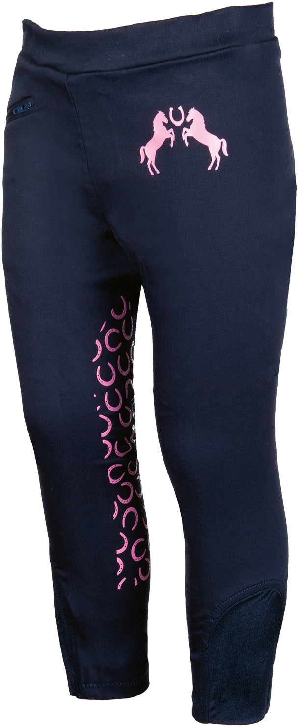 Riding leggings Pink Pony silicone knee patch 6900 deep blue / EU98/104/age 2-4