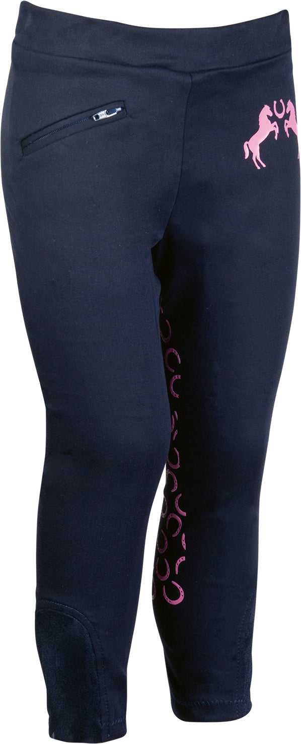 Riding leggings Pink Pony silicone knee patch 6900 deep blue / EU98/104/age 2-4