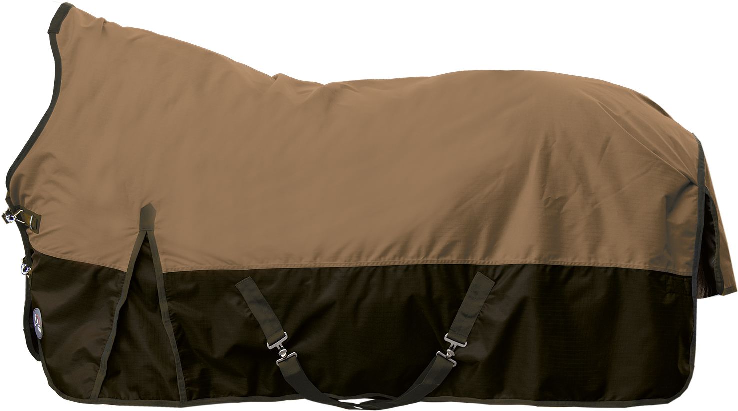 Highneck rug Cleveland 600D, with fleece 2202 light brown/dark brown / EU115/UK5'3/US63"