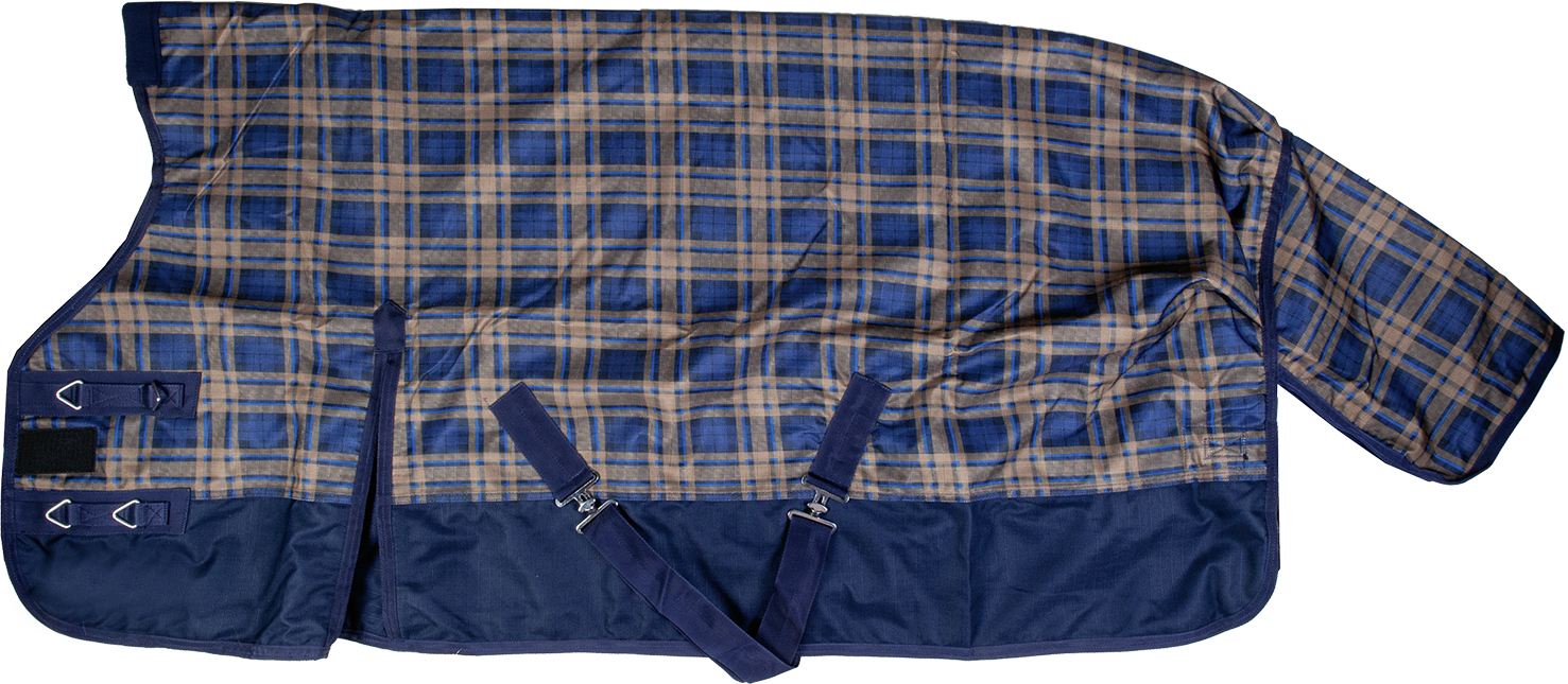Highneck rug Milwaukee check1200D, 100g filling 1175 navy/brown check / EU115/UK5'3/US63"