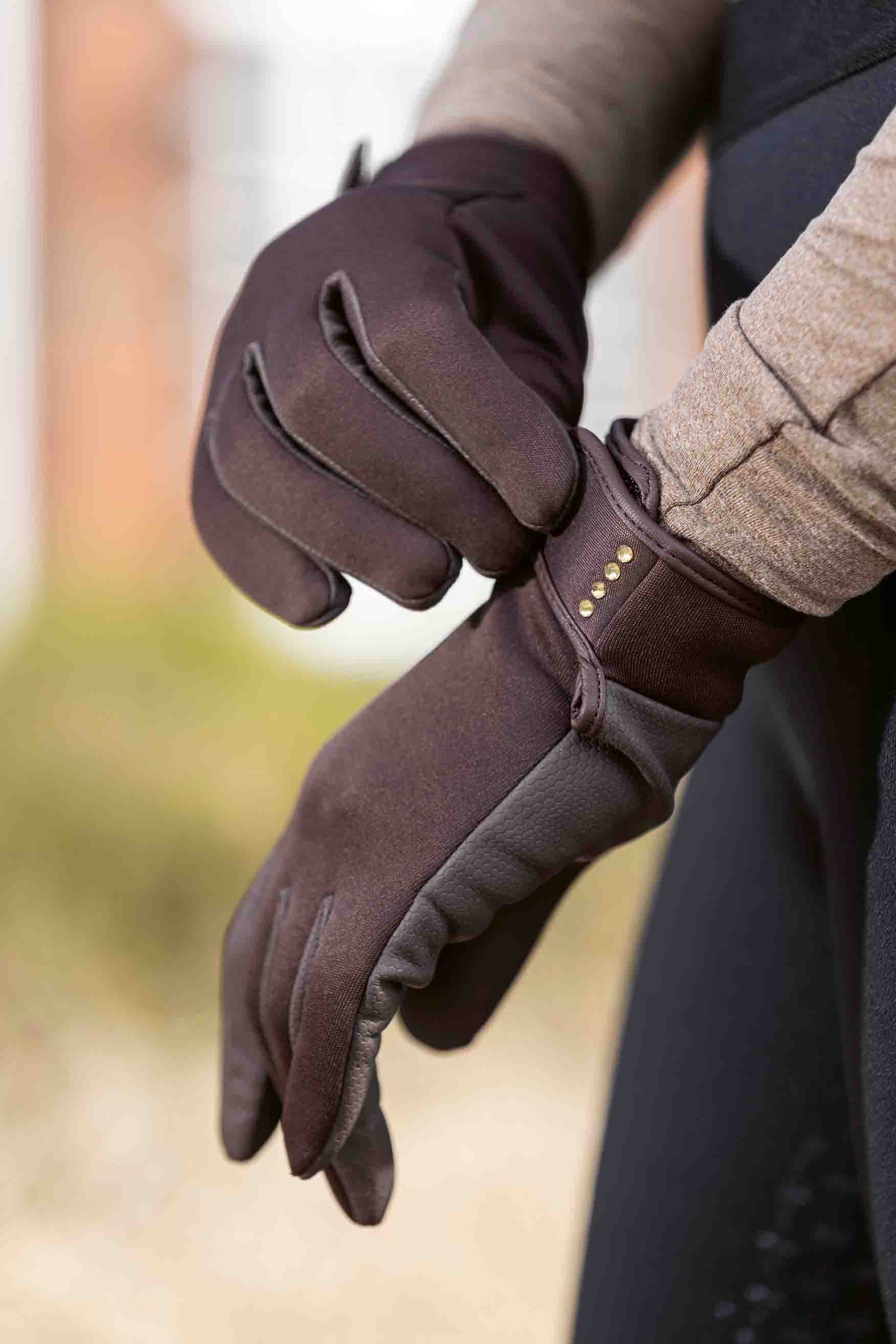 Riding gloves Basil softshell 2100 dark brown / L
