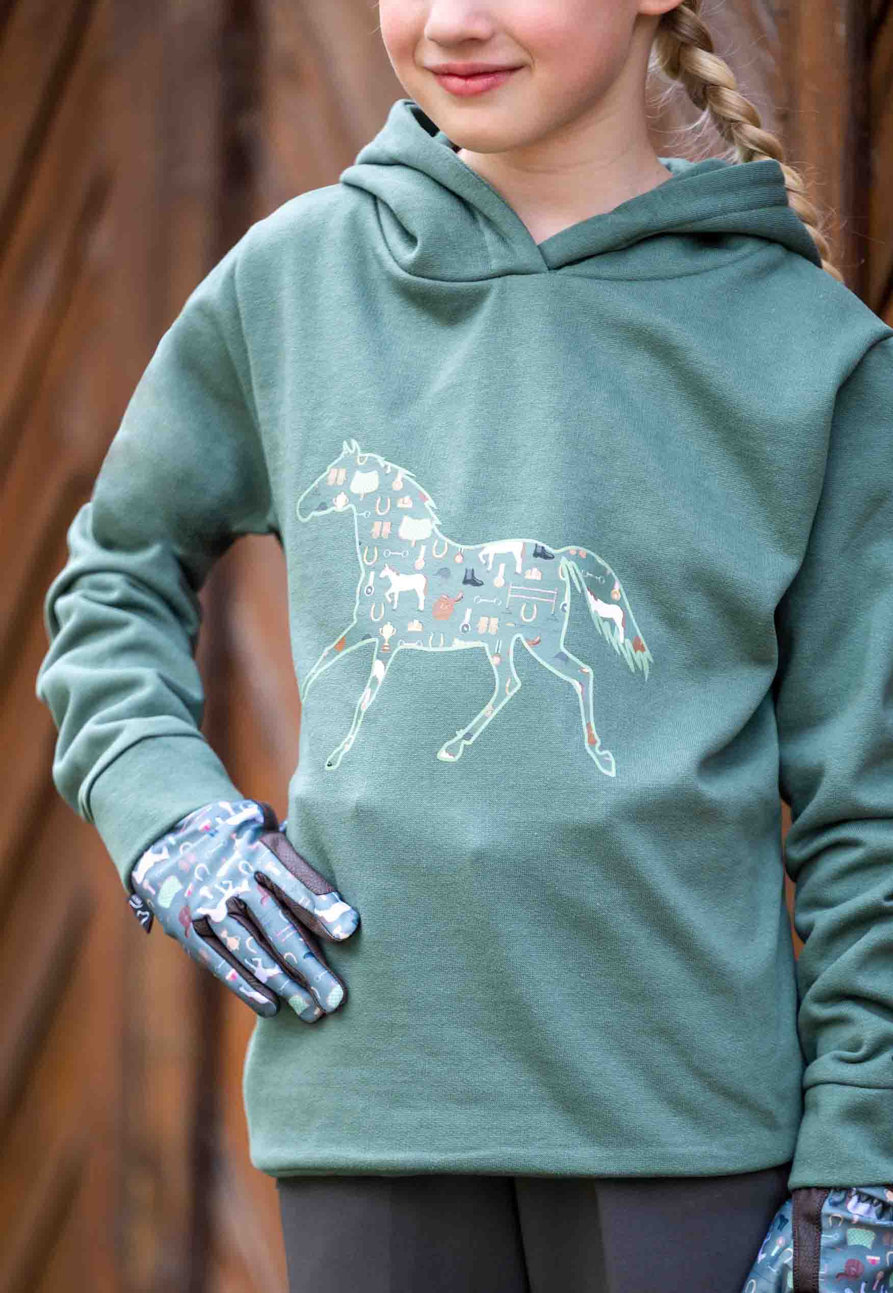 Kids winter riding gloves Judy 5800 green / 6