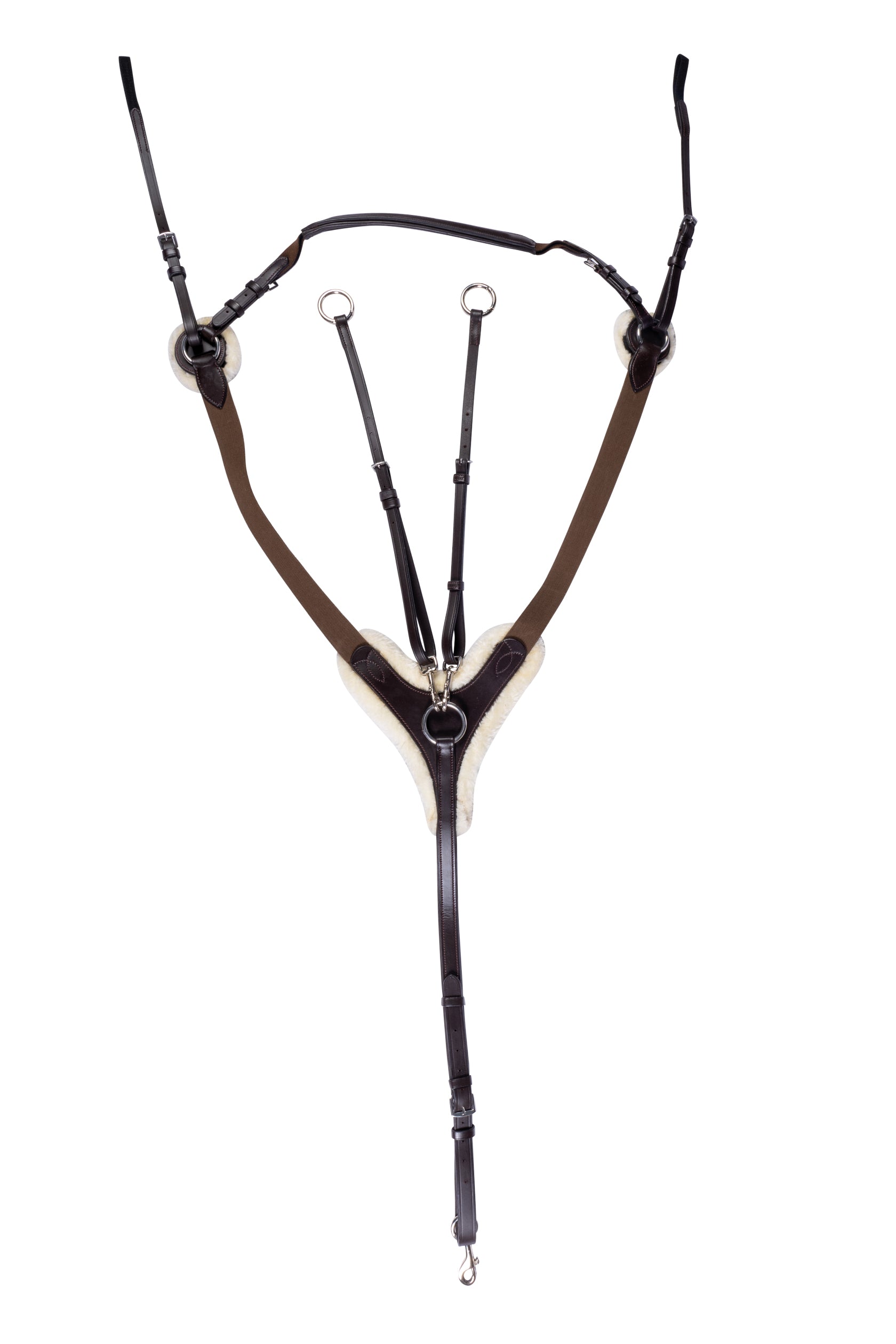Breastplate Cambridge with artificial fur 2400 brown / Pony