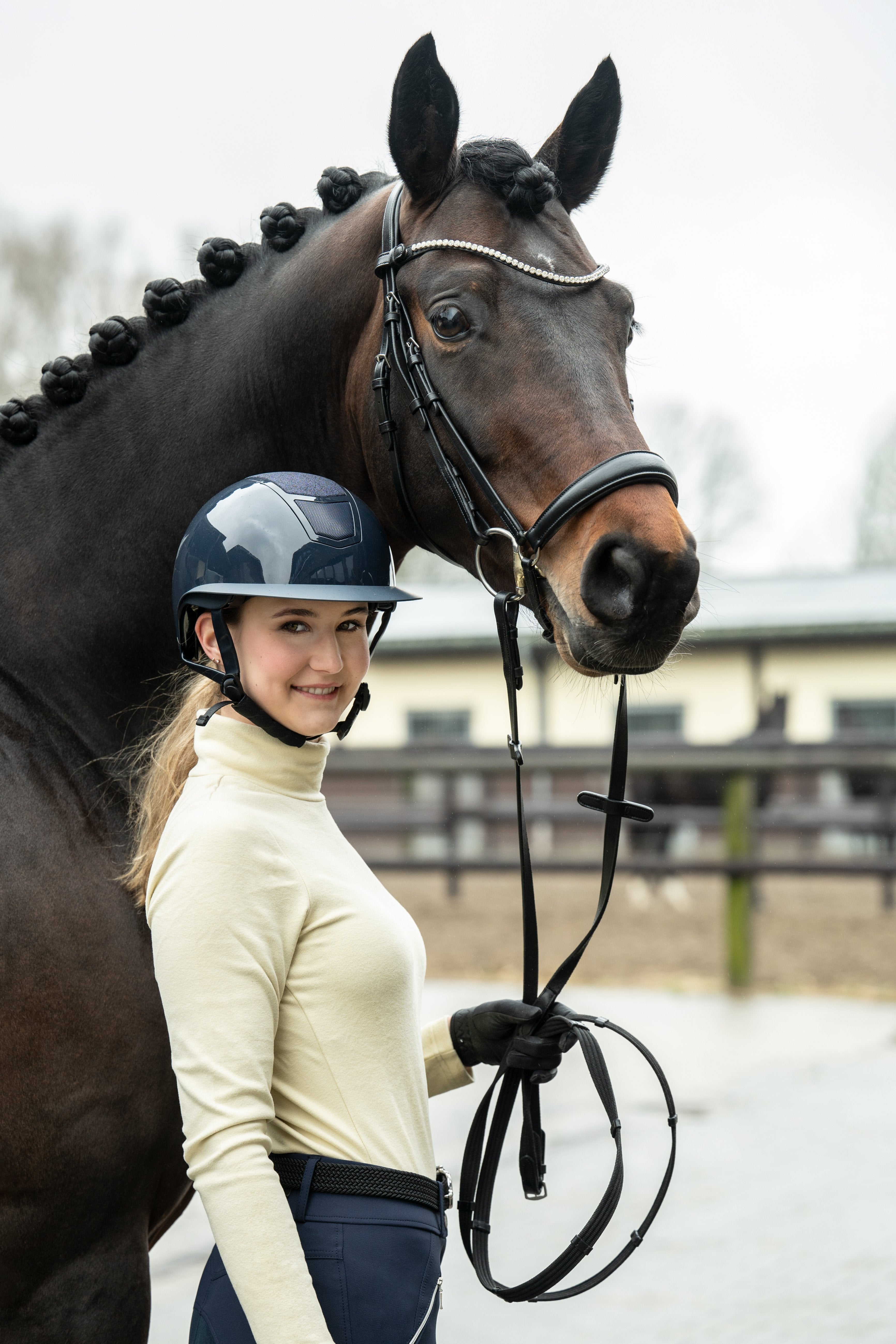 Riding helmet  Shiny Diamond 6900 deep blue / S = 53-55 cm