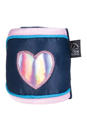 Fleece bandages  Funny Horses Hearts 6900 deep blue / 150cm