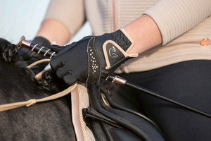 Riding gloves -Rosegold Glamour- Style 9100 black / XXL