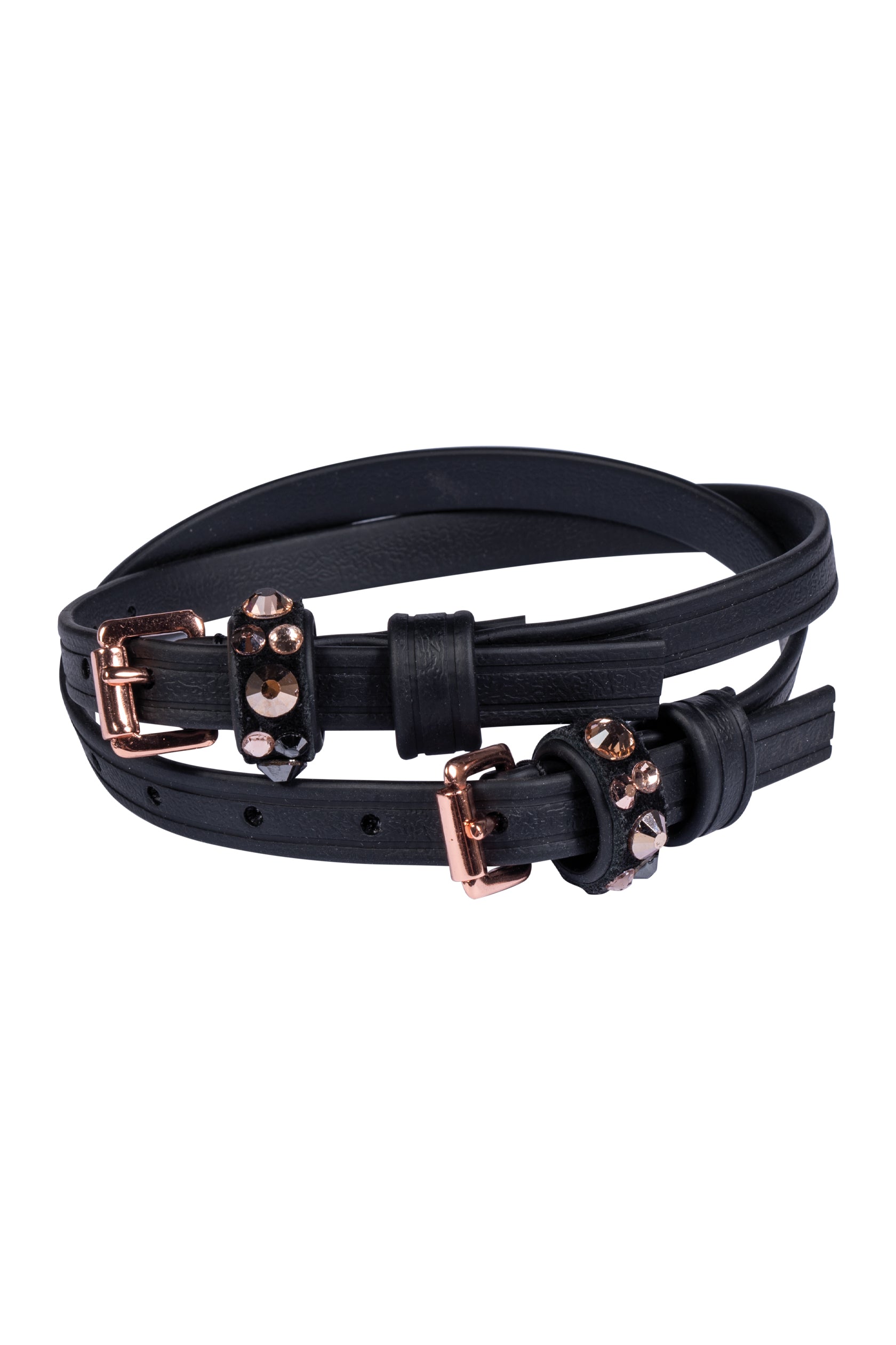 Spur straps -Rosegold Glamour- Style 9100 black / piece