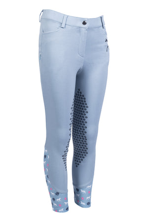 Riding breeches Bria silicone knee patch 6000 smokey blue / EU116/age 5-6