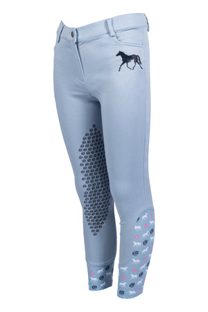 Riding breeches Bria silicone knee patch 6000 smokey blue / EU116/age 5-6