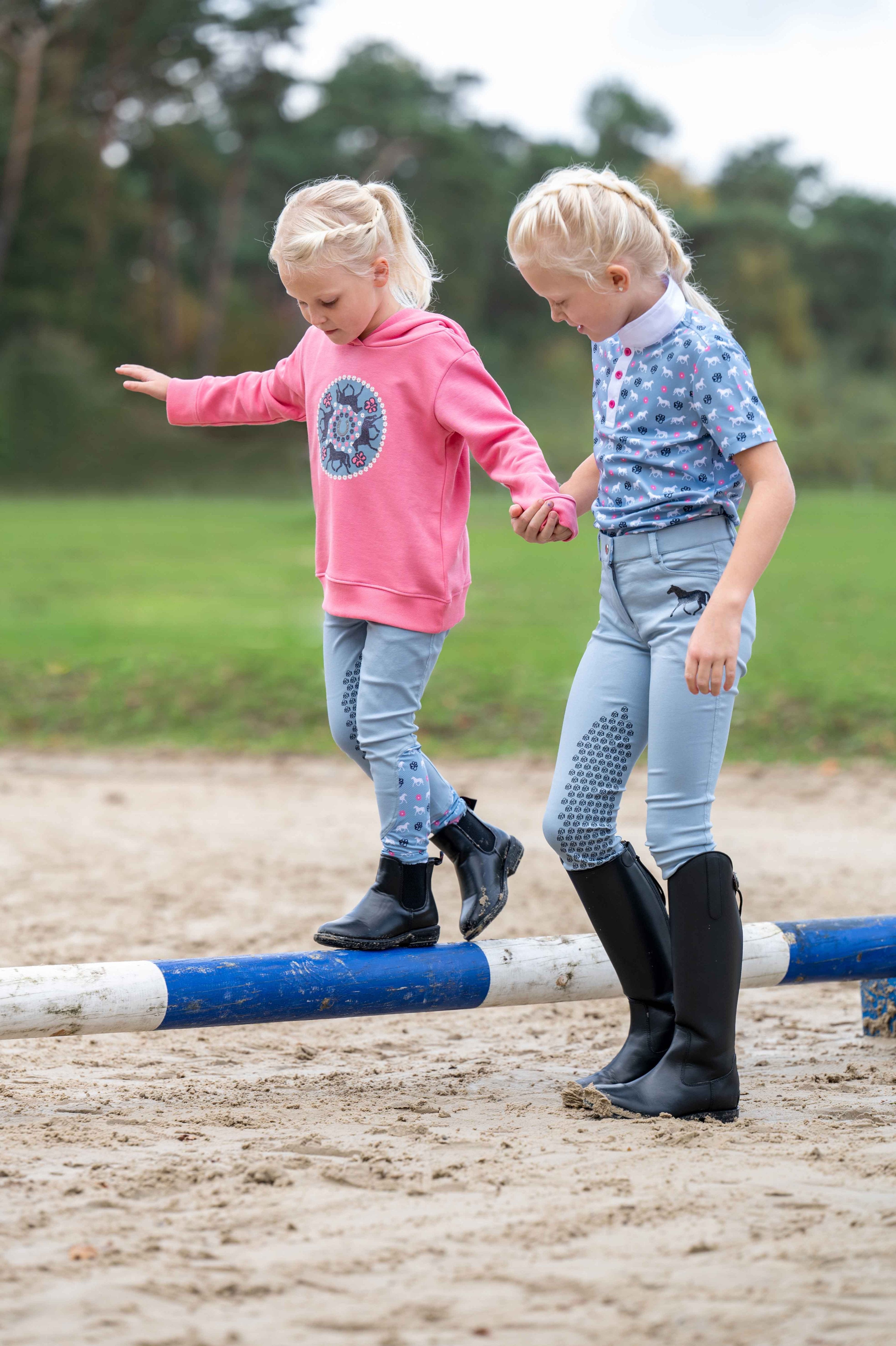 Riding breeches Bria silicone knee patch 6000 smokey blue / EU116/age 5-6