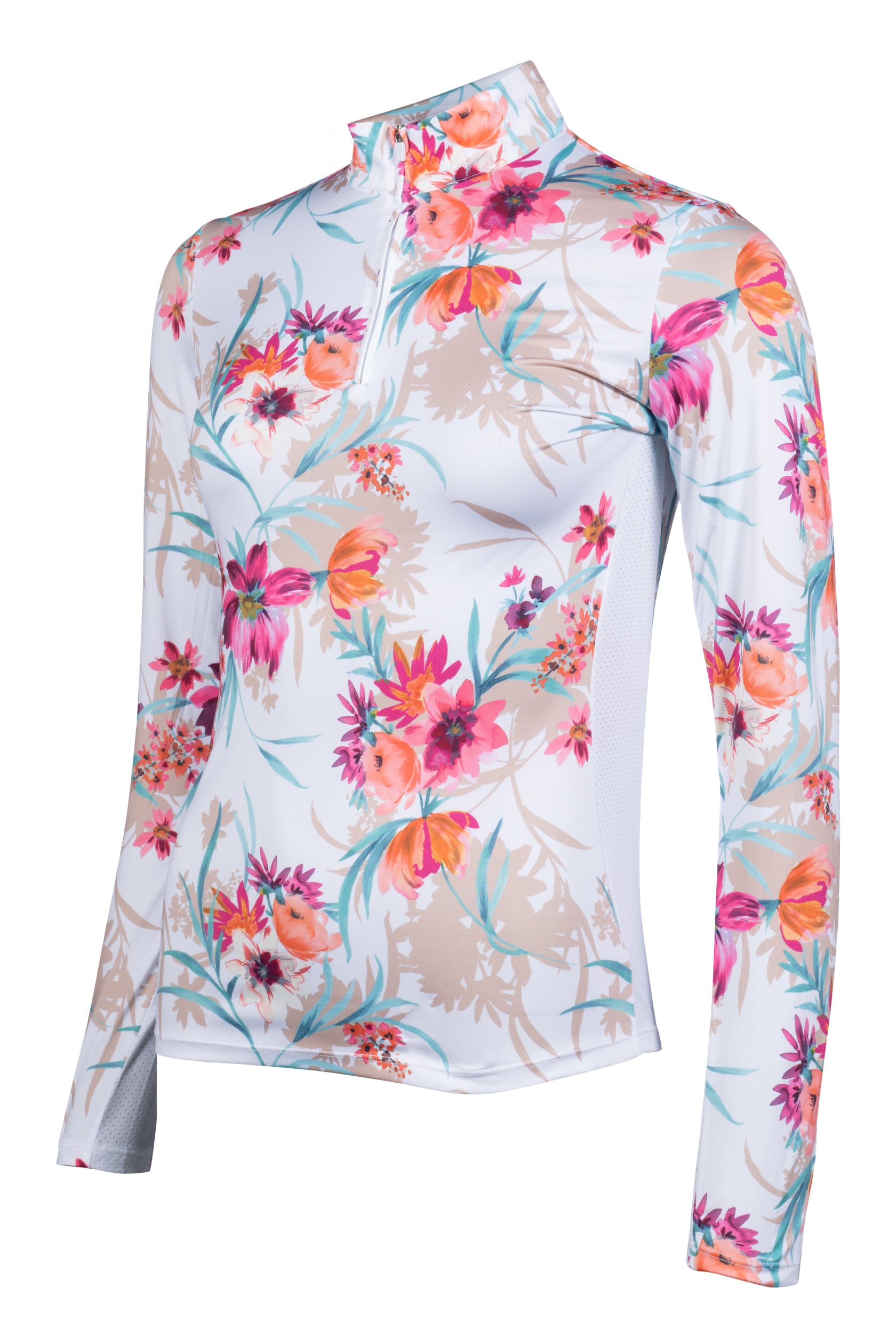 Functional shirt Flower 1239 white/pink / M