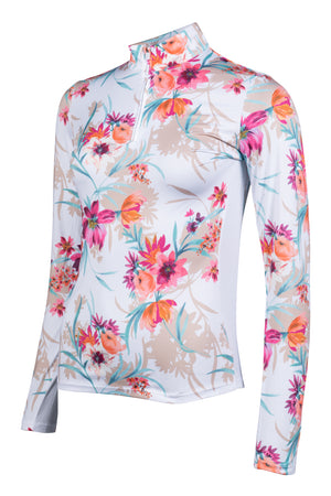Functional shirt Flower 1239 white/pink / M
