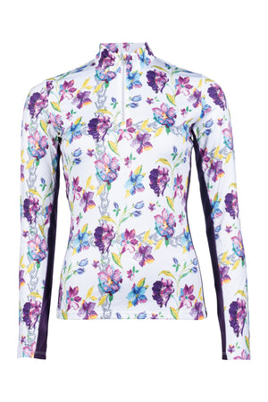 Functional shirt Lilac Flower 1201 white/purple / L