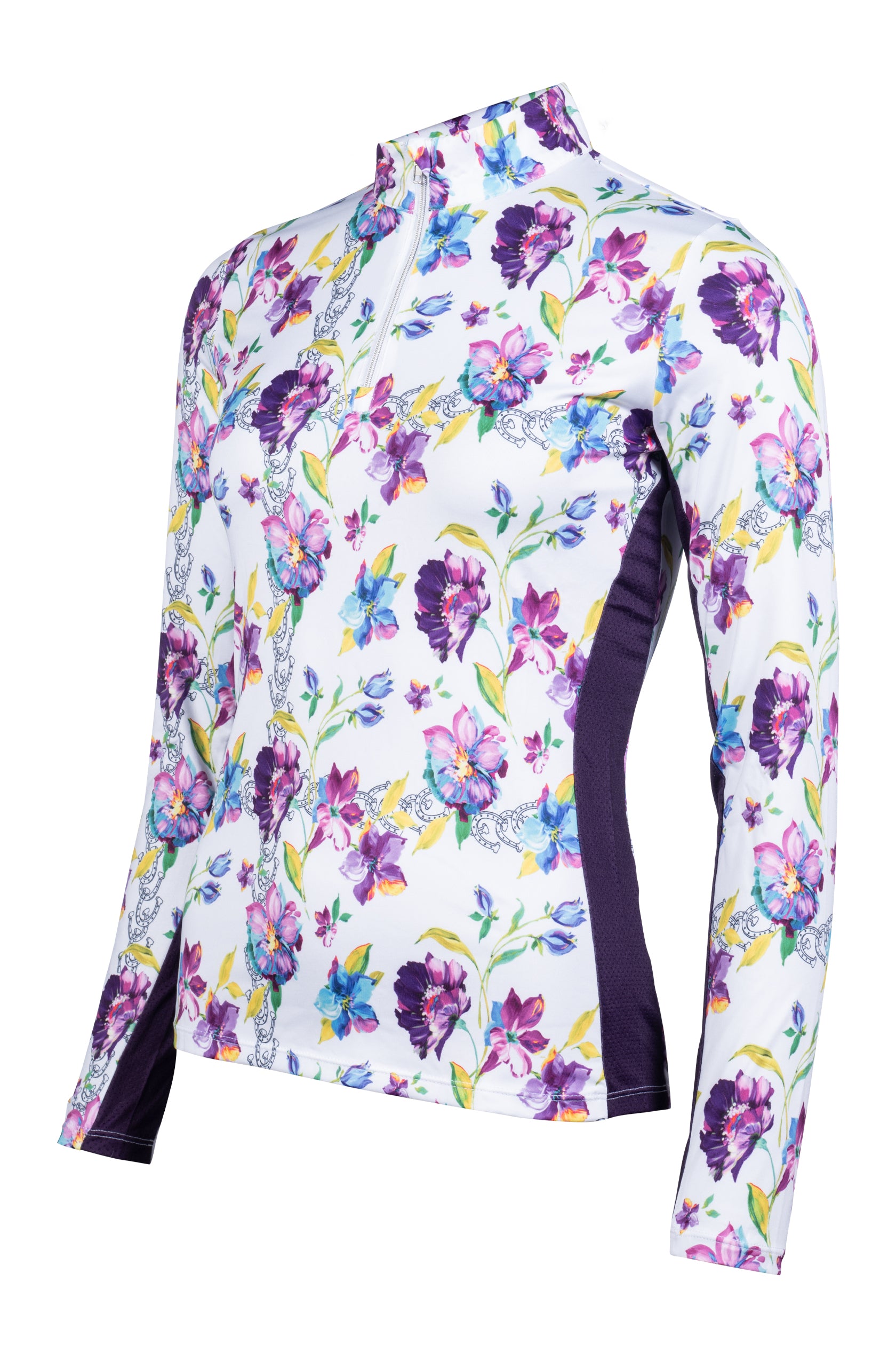 Functional shirt Lilac Flower 1201 white/purple / L