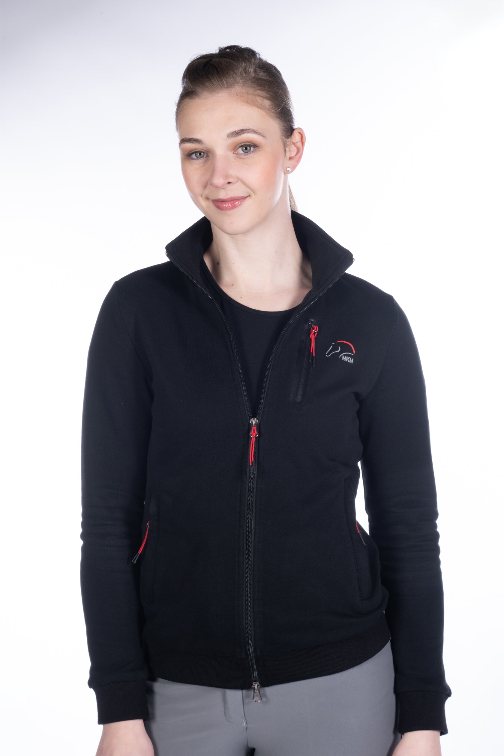 Sweat jacket Team HKM Ladies 9100 black / L
