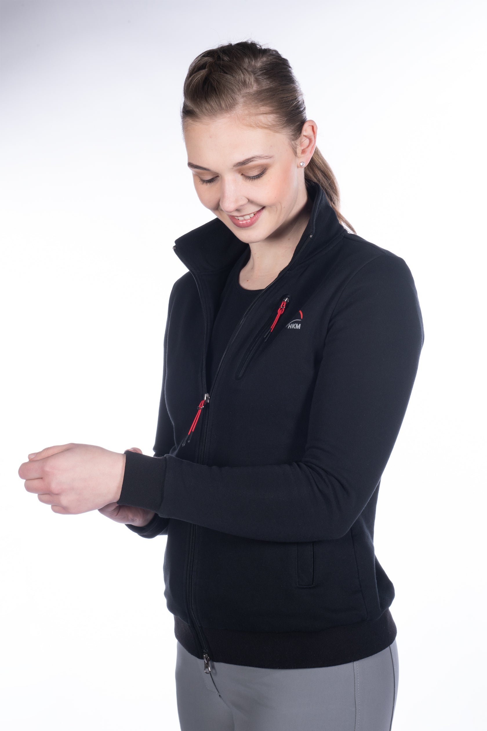 Sweat jacket Team HKM Ladies 9100 black / L