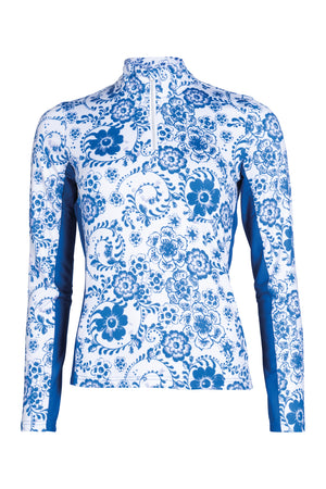 Functional shirt Blue Flower 1265 white/blue / L