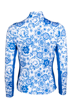 Functional shirt Blue Flower 1265 white/blue / L
