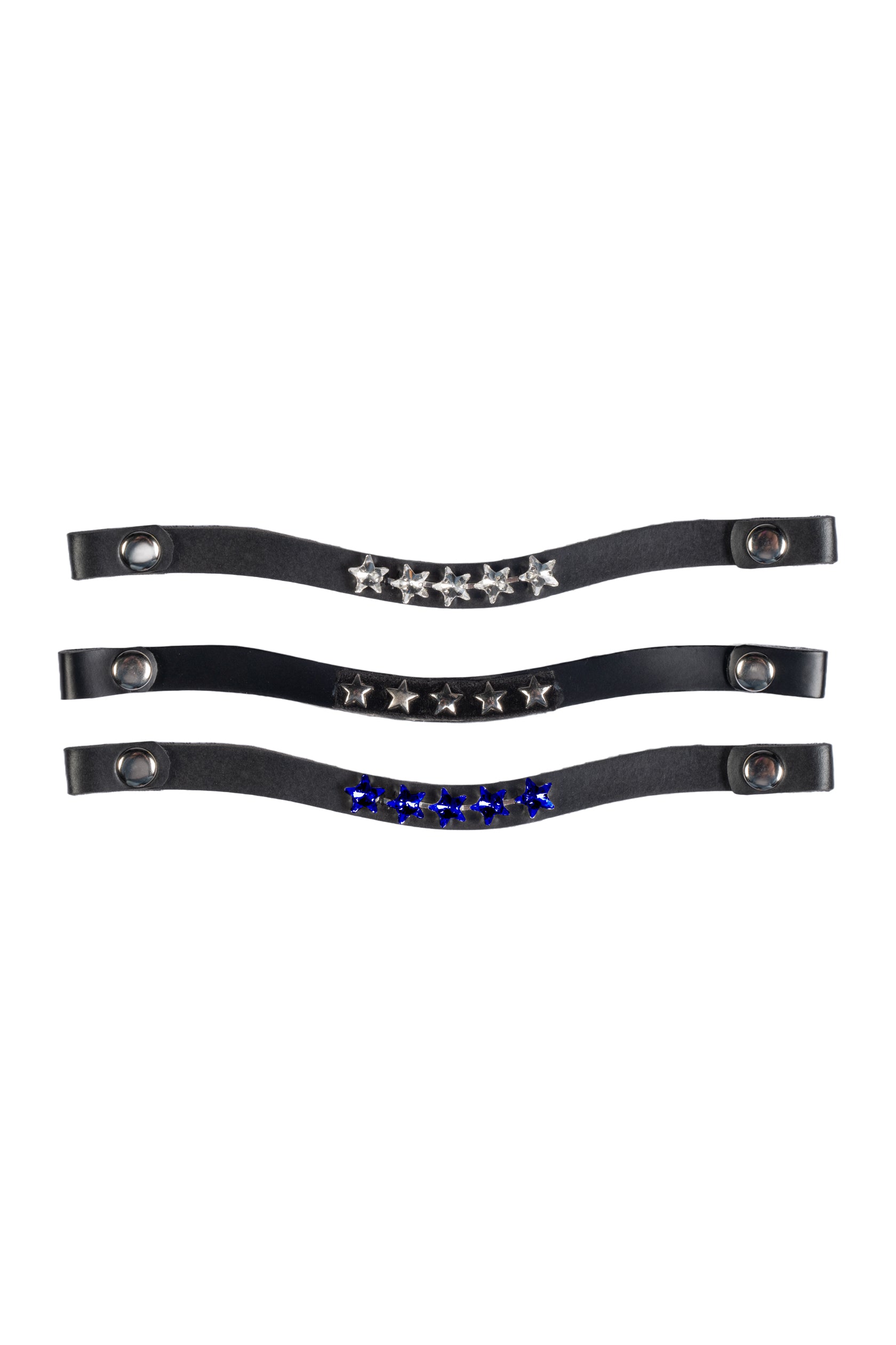 Browbands -Hobby Horsing- set of 3 8387 navy blue with stars design / pcs.