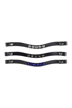 Browbands -Hobby Horsing- set of 3 8387 navy blue with stars design / pcs.
