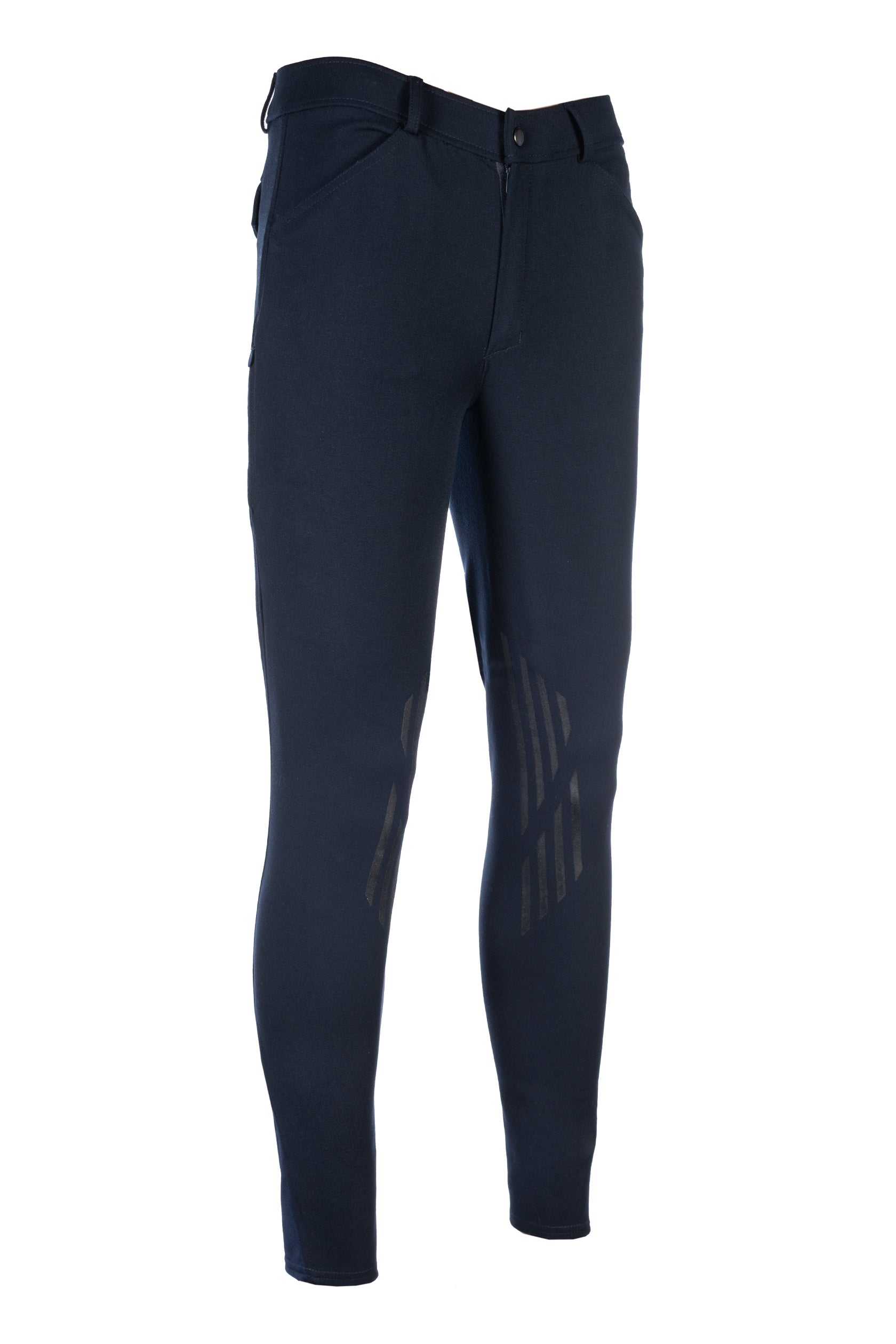 Men's riding breeches -James- sil.knee patch 6900 deep blue / EU56/UK40/US40