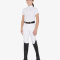 Girls' slim fit competition polo shirt with zip