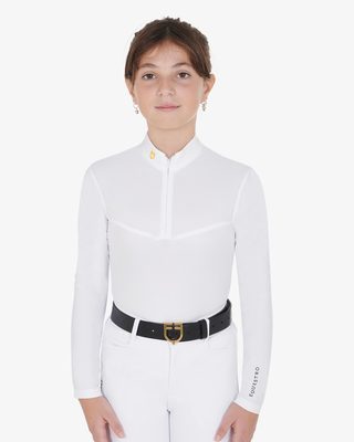 Girls' long-sleeved polo shirt