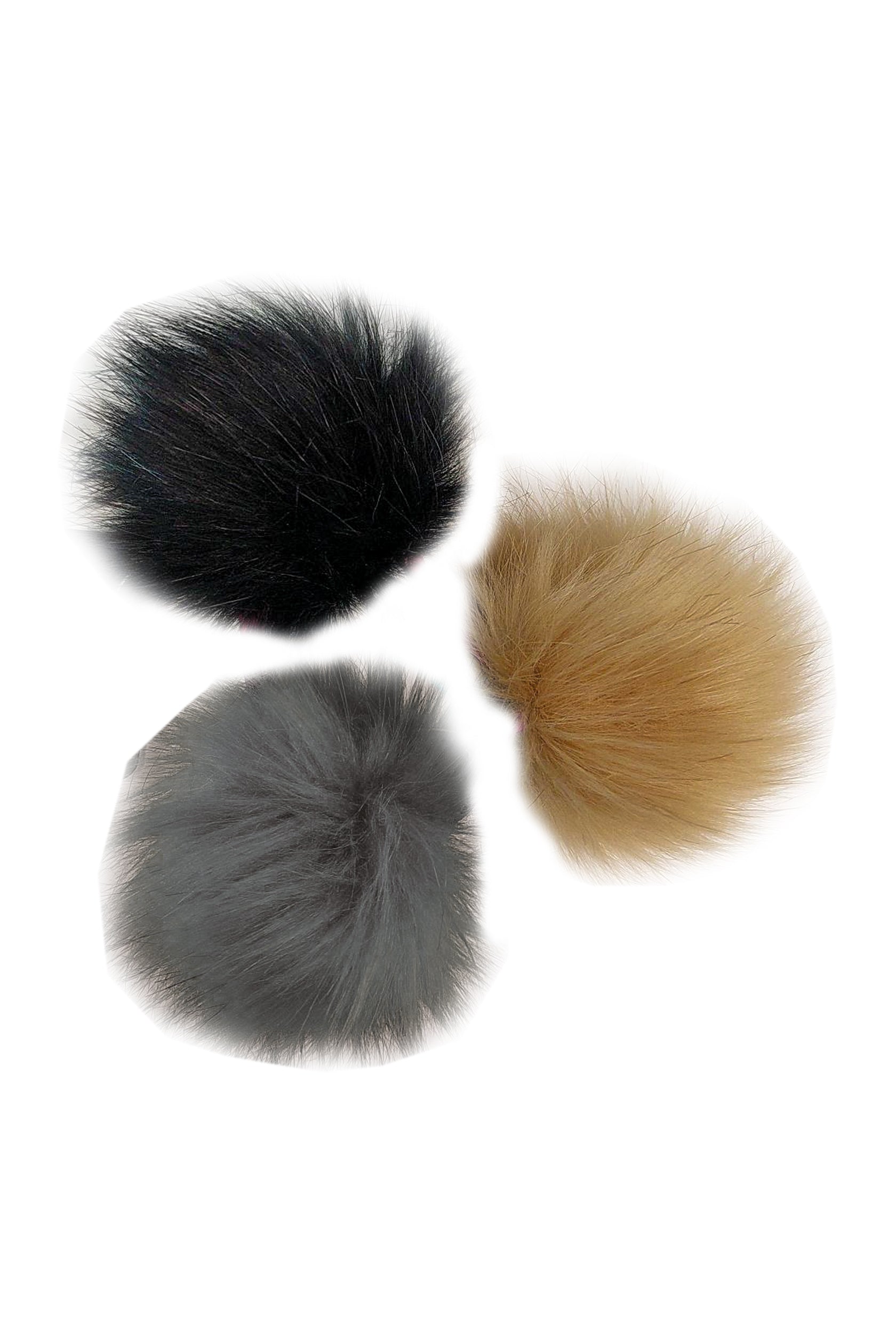 Pom pom for helmet covers, set of 3 8374 brown/grey/black / pcs.
