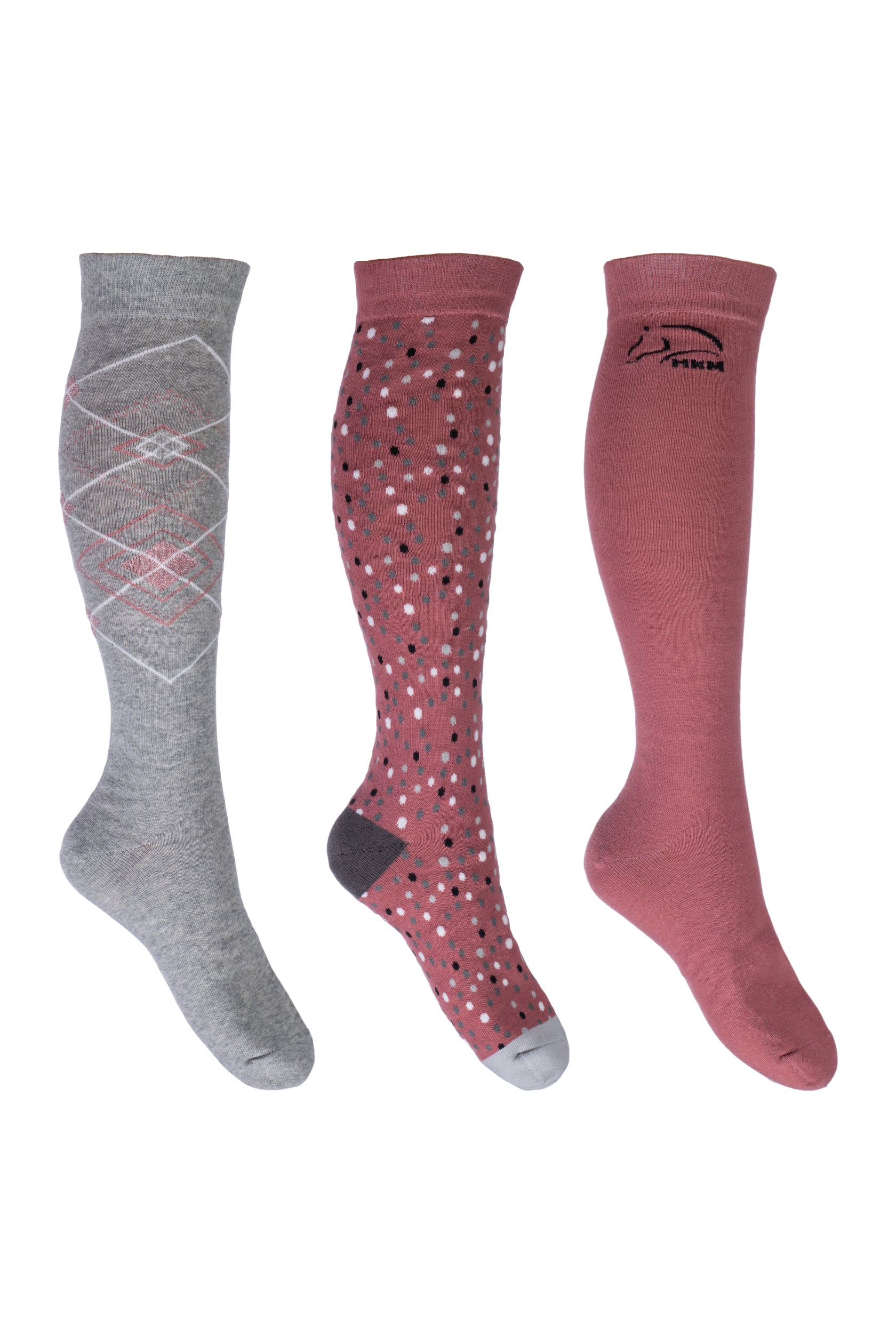 Riding socks Colorado set of 3 3095 red/grey / 35-38