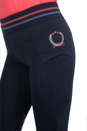 Riding leggings -Aymee- silicone knee patch 6900 deep blue / EU146-152/age 9-11