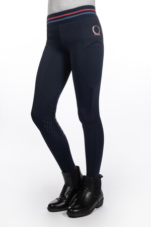 Riding leggings -Aymee- silicone knee patch 6900 deep blue / EU146-152/age 9-11