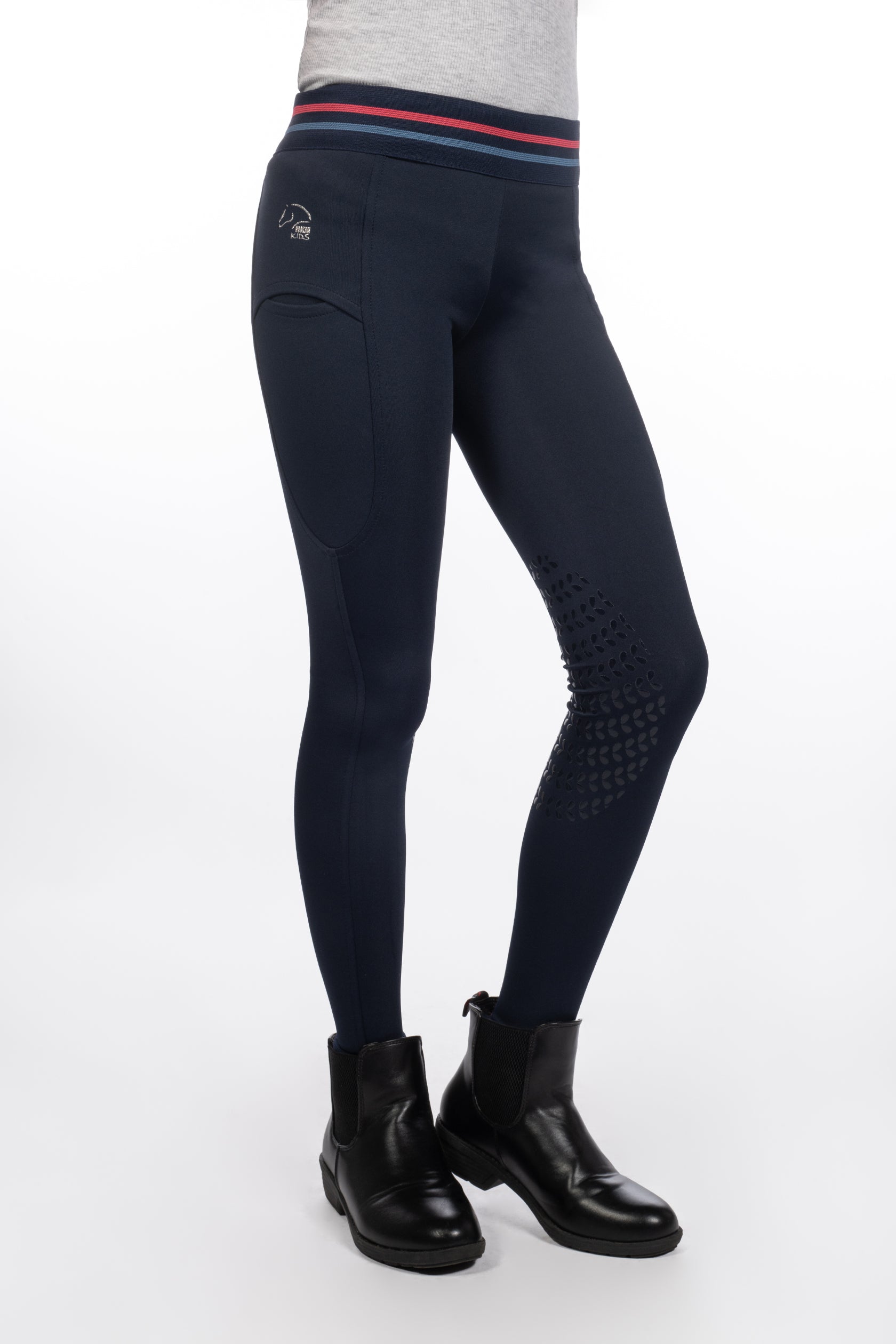Riding leggings -Aymee- silicone knee patch 6900 deep blue / EU146-152/age 9-11