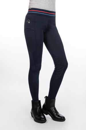 Riding leggings -Aymee- silicone knee patch 6900 deep blue / EU146-152/age 9-11