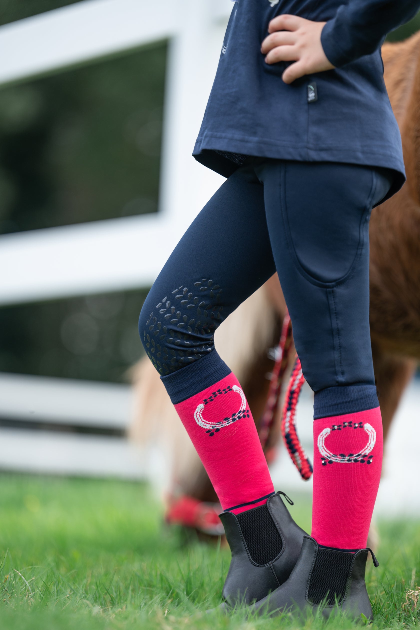 Riding leggings -Aymee- silicone knee patch 6900 deep blue / EU146-152/age 9-11