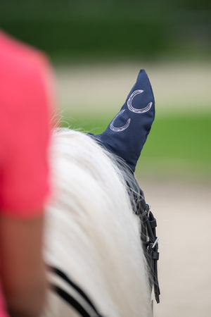 Ear bonnet -Aymee- 6900 deep blue / Pony