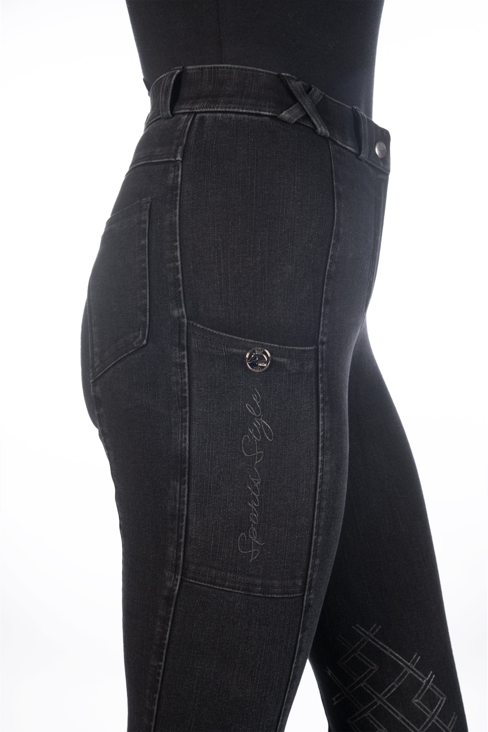 Riding breeches Harbour Island Denim sili. k. p. 9100 black / EU34/UK24/US22