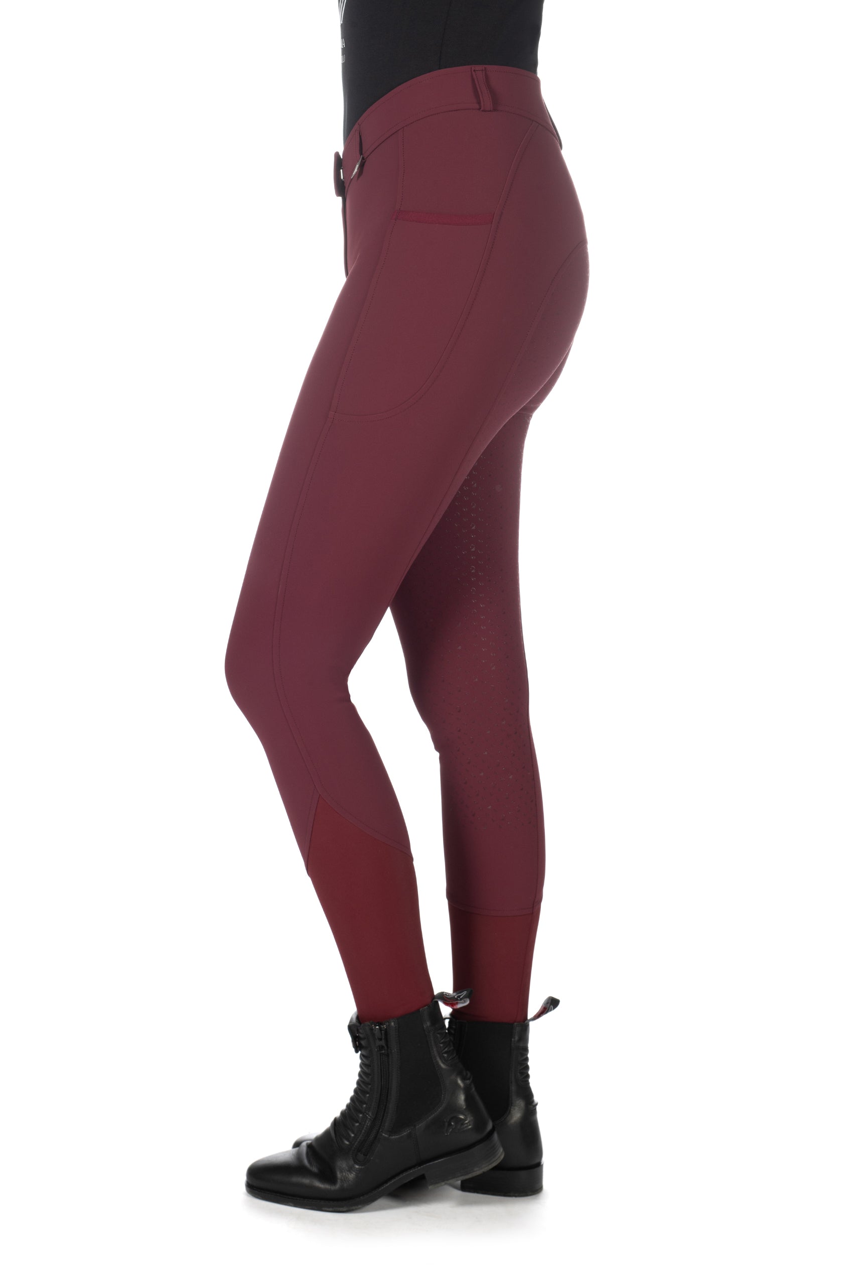 riding breeches -livigno- silicone full seat 3296 bordeaux / EU46/UK36/US34