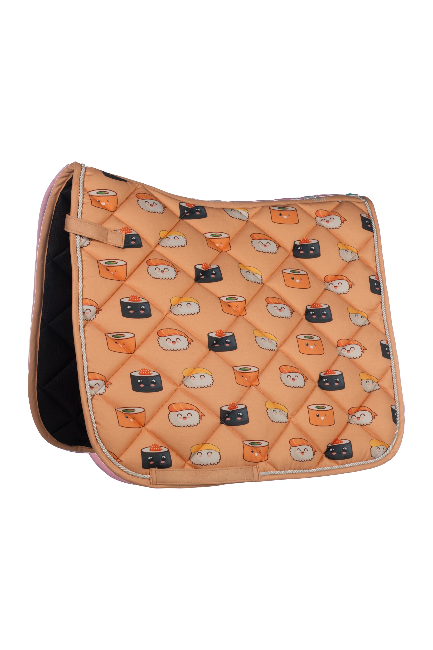 Saddle cloth -Naples- 4206 pastel orange/grey / Pony dressage
