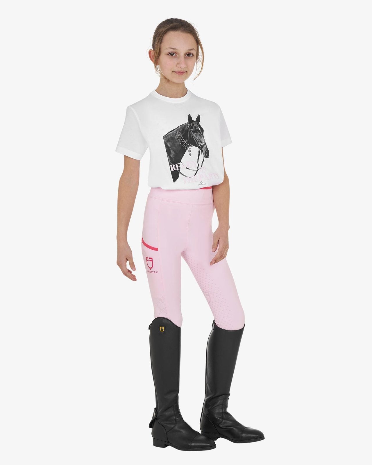 Girls' Ready To The Party cotton T-shirt with rhinestones