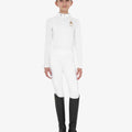 Girls' long-sleeved competition polo shirt Equestro X FISE