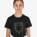 Girls' slim fit T-shirt rose glitter logo