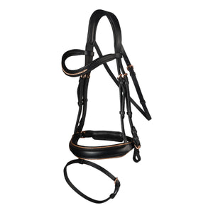 BRIDLE DELUXE BLACK/ROSE / PONY