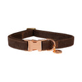 DOG COLLAR VELVET DARK CHOCOLATE / XS