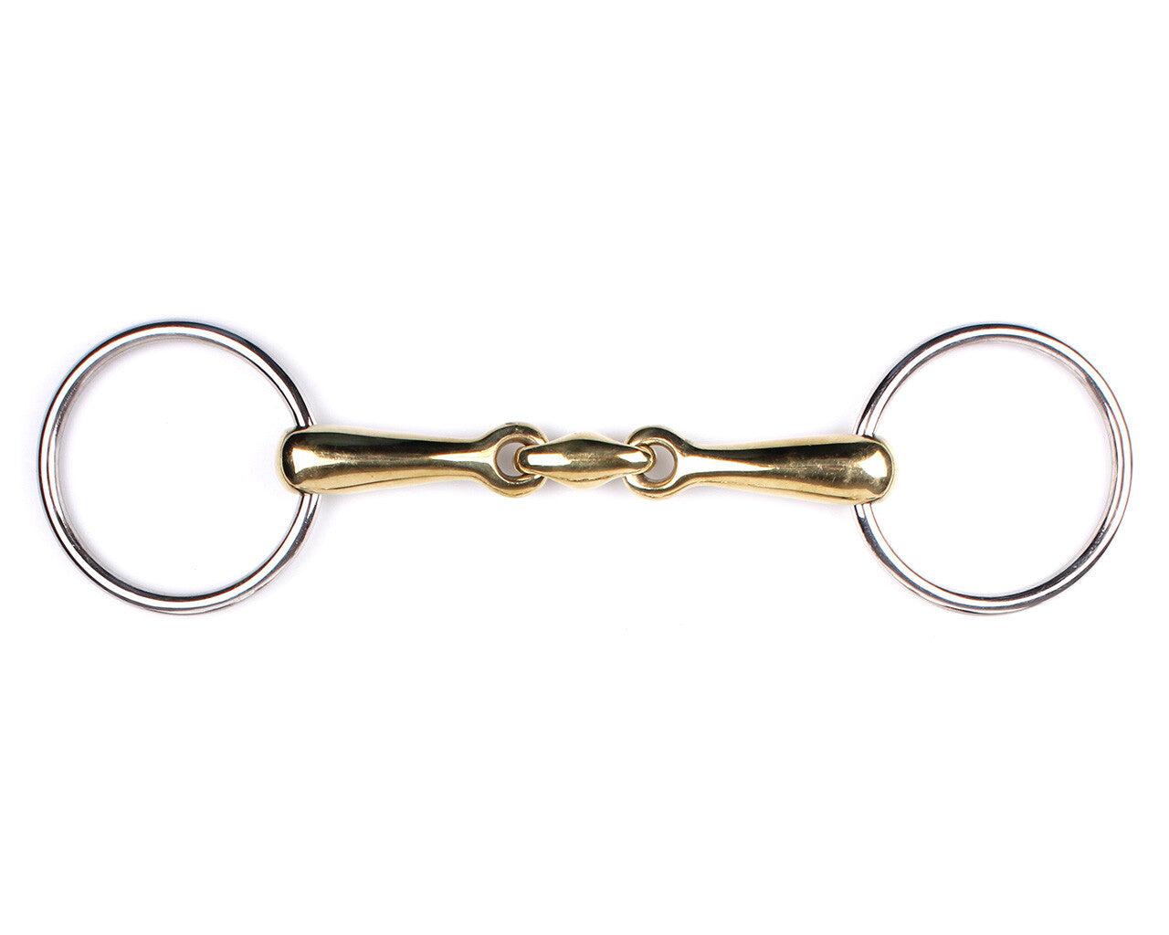 Snaffle bit double jointed German Argentan
