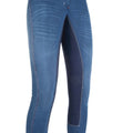 Riding breeches Summer Denim 3/4 Alos seat 6169 jeans blue/deep blue / EU128/age 6-7