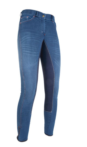 Riding breeches Summer Denim 3/4 Alos seat 6169 jeans blue/deep blue / EU128/age 6-7